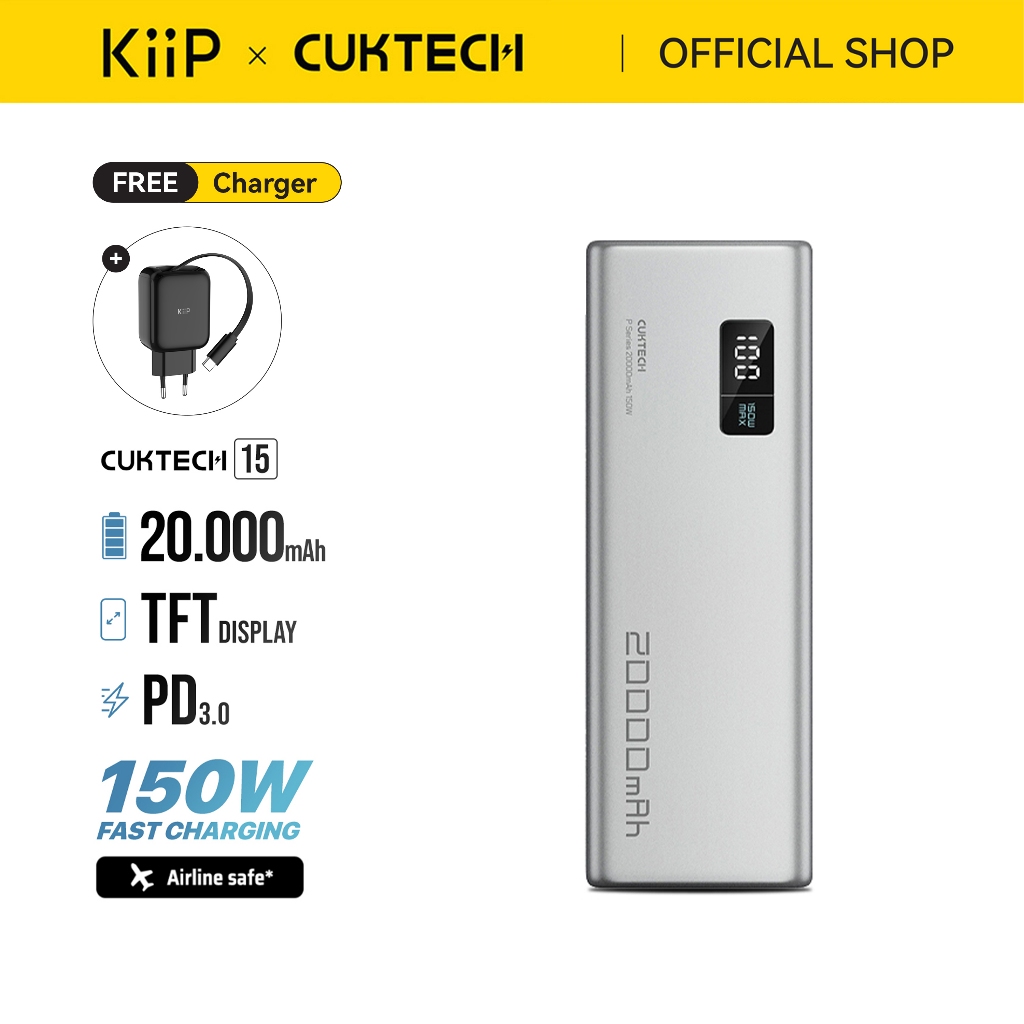KiiP x Cuktech PB200P Power Bank 20000mAh 150W USB Type-C Fast Charging