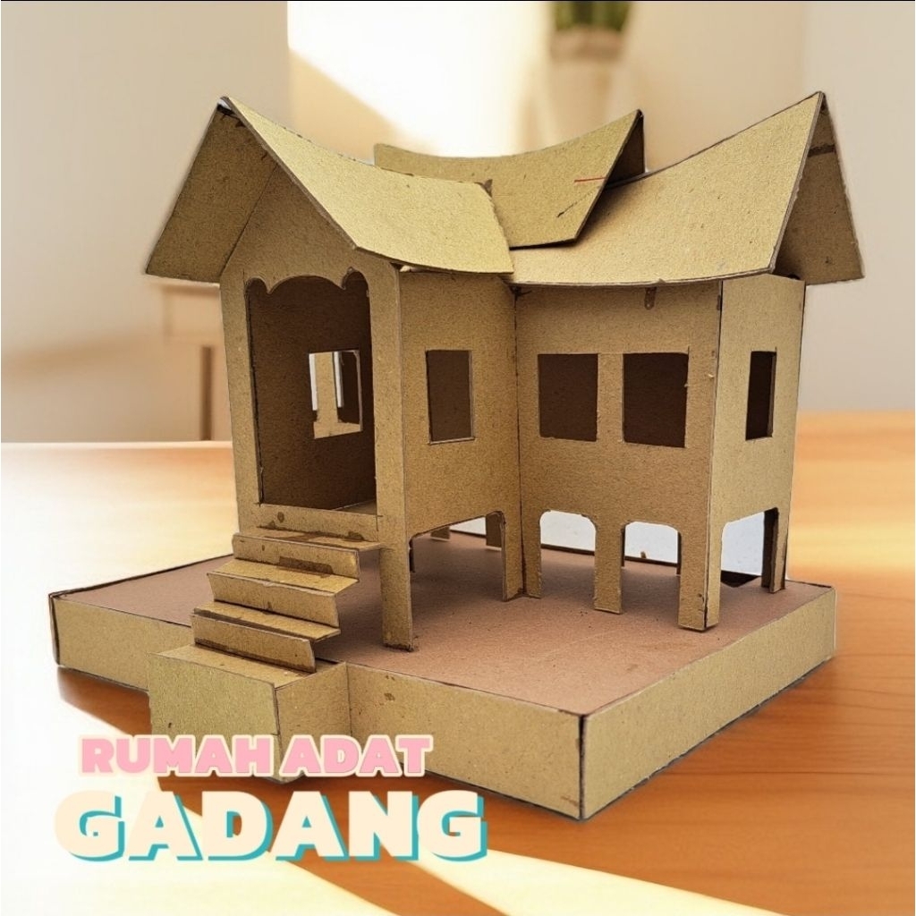 Prakarya Kerajinan Miniatur Rumah Gadang Sumatra Barat