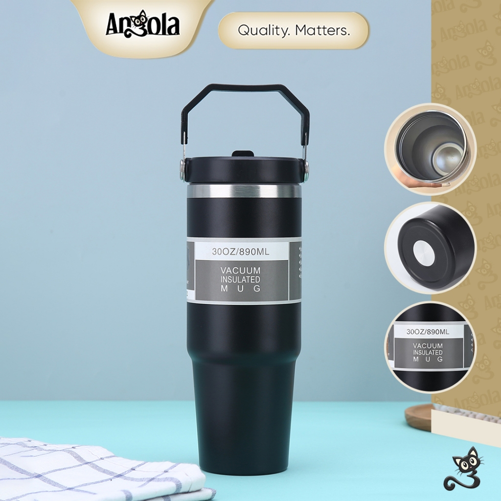 ANGOLA Tumbler Stainless 890ml W18 Portable Thermos Botol Minum Besar Tahan Panas & Dingin