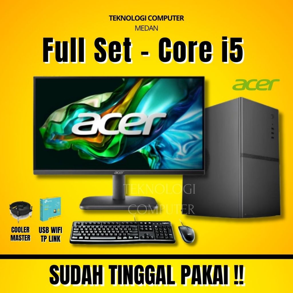 Full Set Komputer - ACER - PC Rakitan CPU Siap Pakai  ( Custum )
