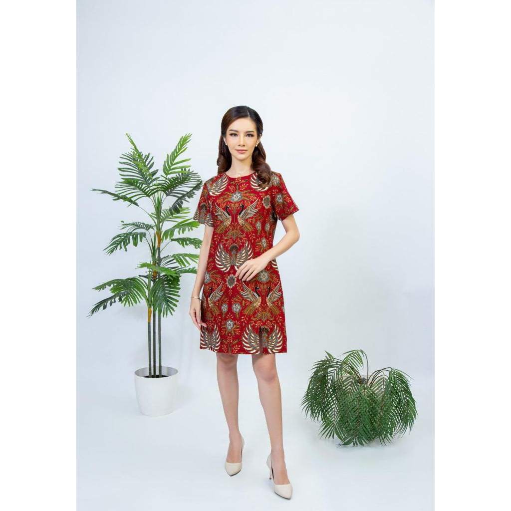 Dress Batik Wanita Motif Peksi Kembar Girang - Pangestu Batik