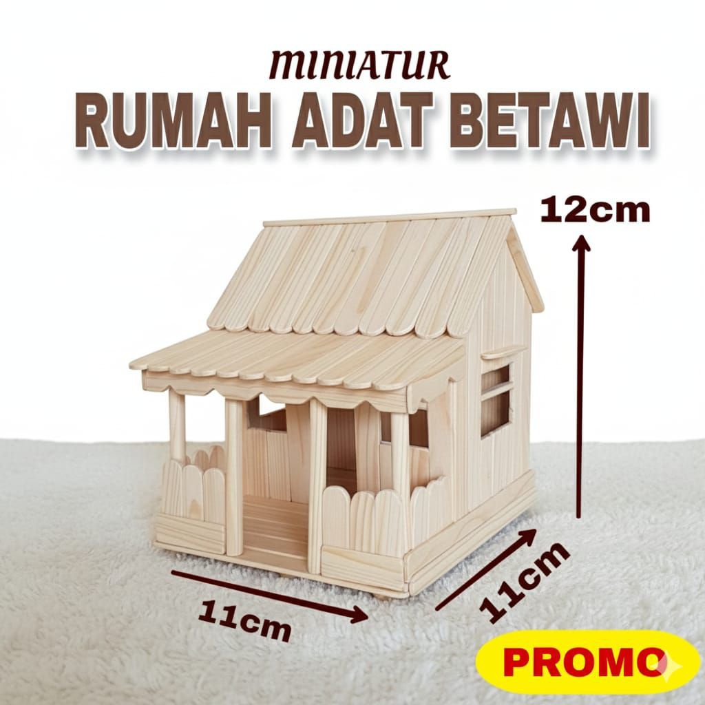 Miniatur Rumah Adat Betawi dari Stik Eskrim Termurah Terlariss