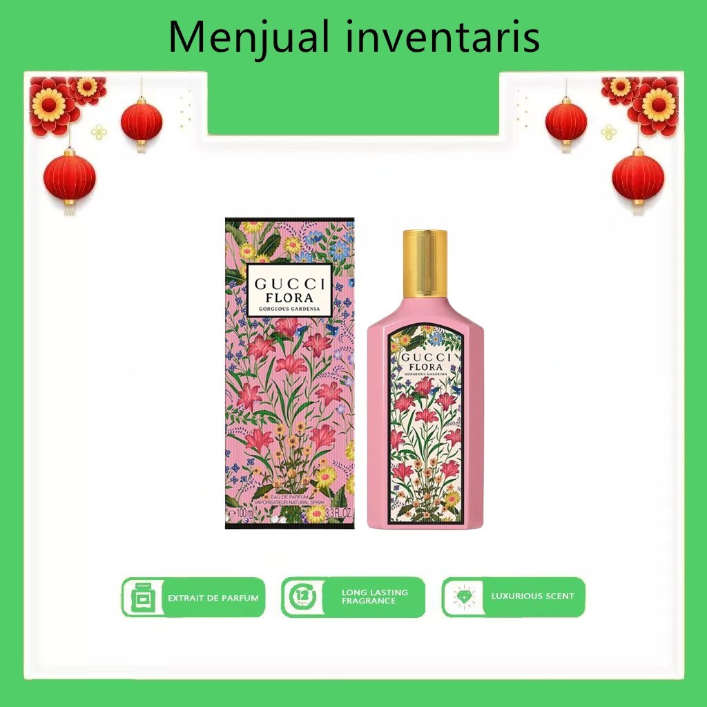 Parfum Wanita Gucci Flora Gorgeous Cardenia Pink FLOWER NEW Eau De Parfum EDP 100ml