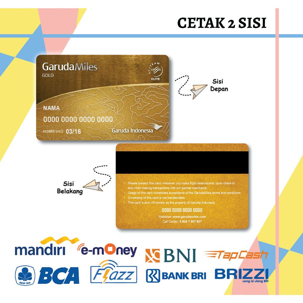 EMONEY E TOLL DESIGN DEBIT CARD GARUDA GOLD MANDIRI FLAZZ BCA GEN 2 BNI TAPCASH BRIZZI BRI 2 SISI