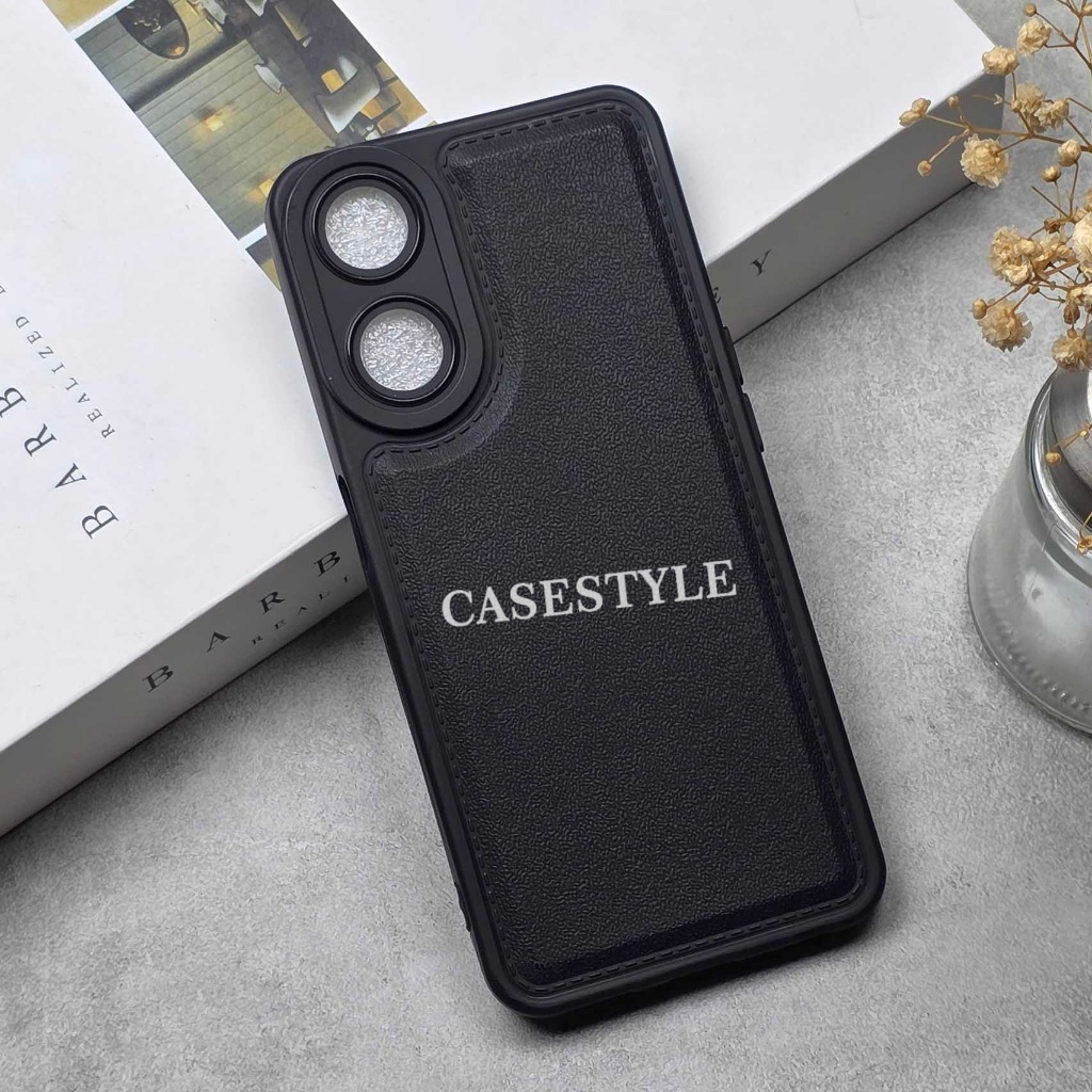 Oppo A79 5G Case Leather Pro Kamera Black Case Oppo A79 5G  - Casestyle