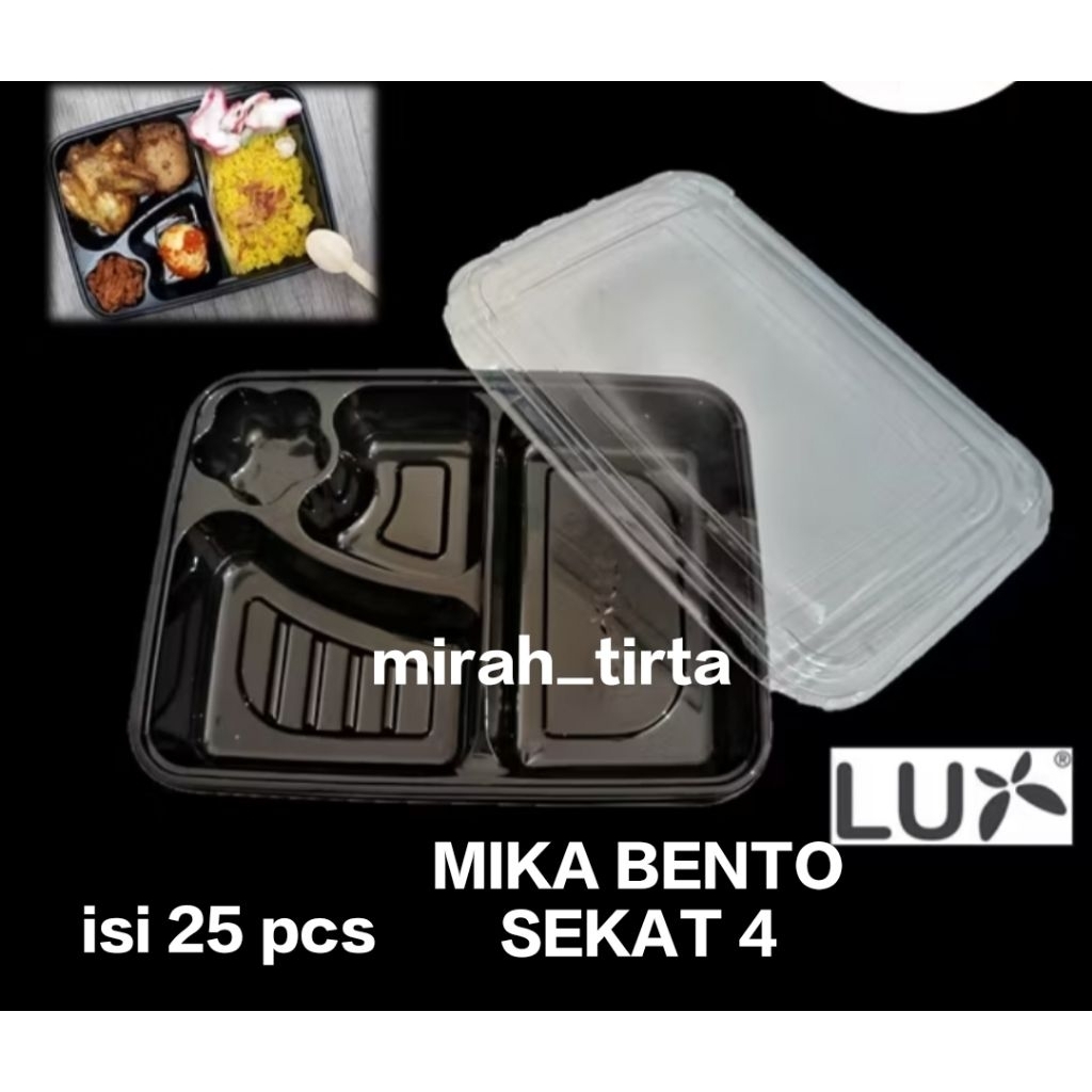 ISI 25 PCS MIKA BENTO SEKAT 4. Mika bento sekat . mika sekat 4 Lux