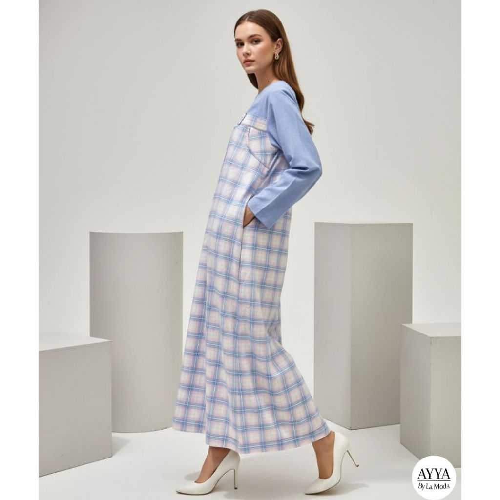 LAMODA- Gamis Linen Motif | Dress Wanita | Gamis Wanita | Pakaian Muslim Wanita