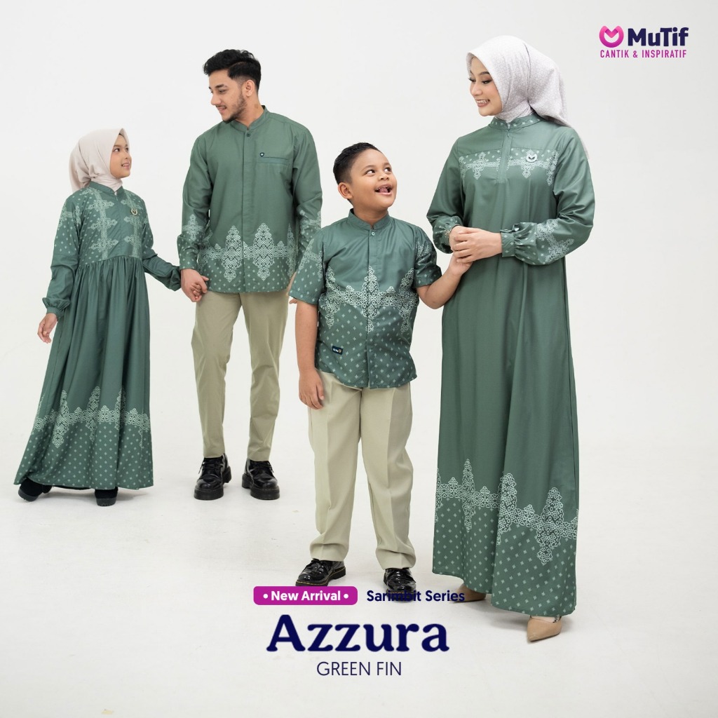 Azzura & Azzam Green Fin Sarimbit Series | Gamis Azzura | Little Azzura | Koko Azzam | Little Azzam 