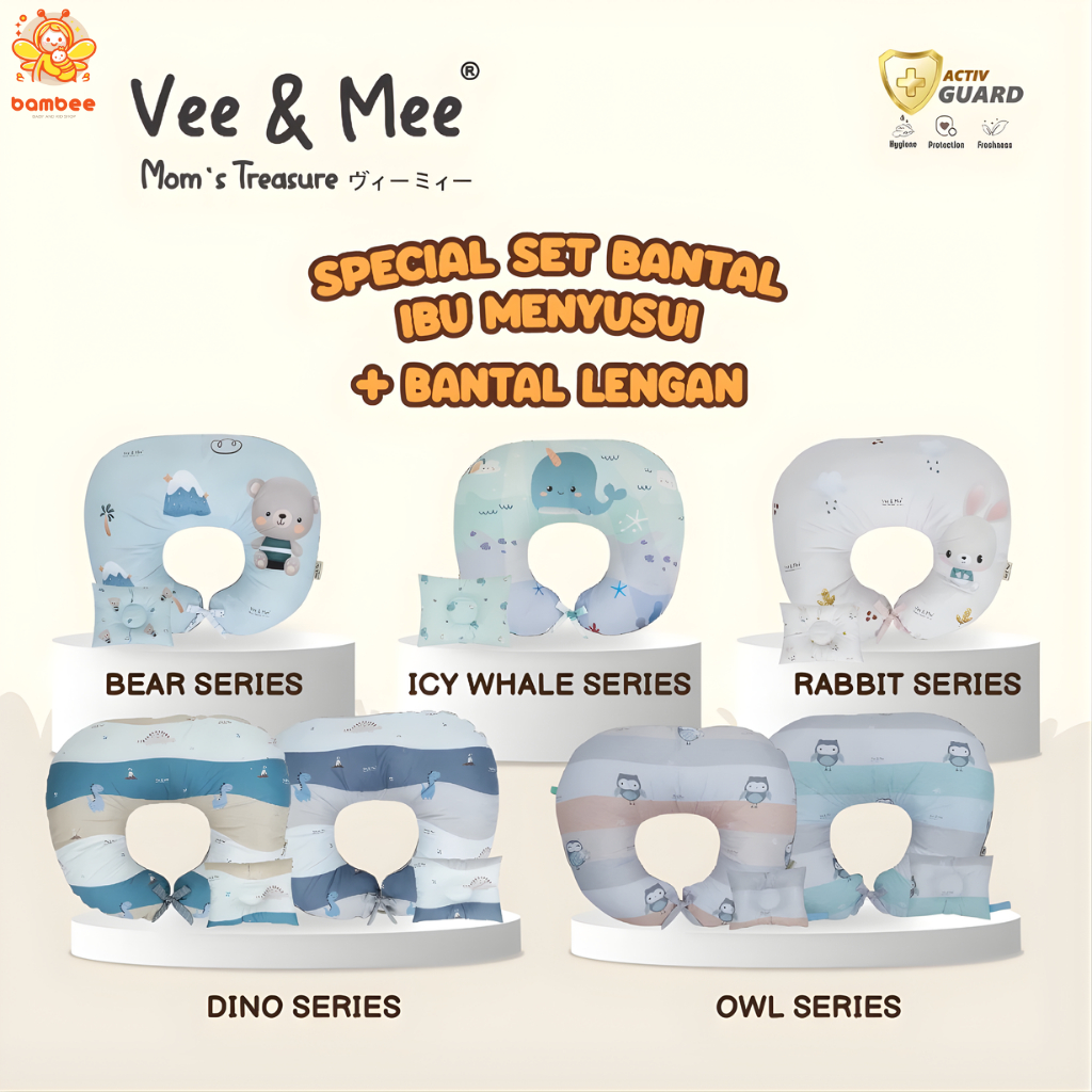 Vee and Mee Bantal Menyusui Embos & Bantal Lengan Kotak Vee & Mee