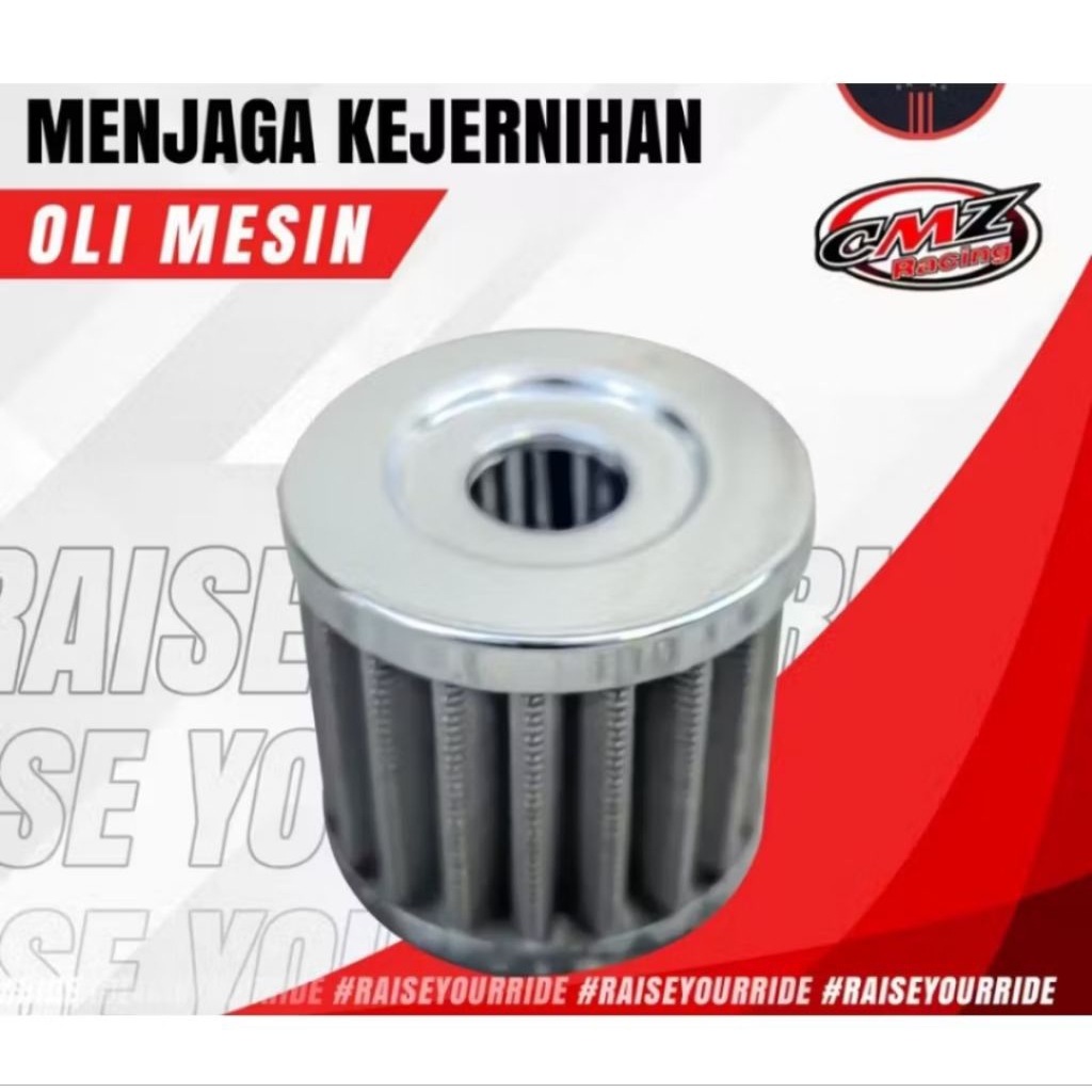 Filter oli Cmz racing Stainless Vixion, jup mx, scorpio smash, shogun, satria, dll