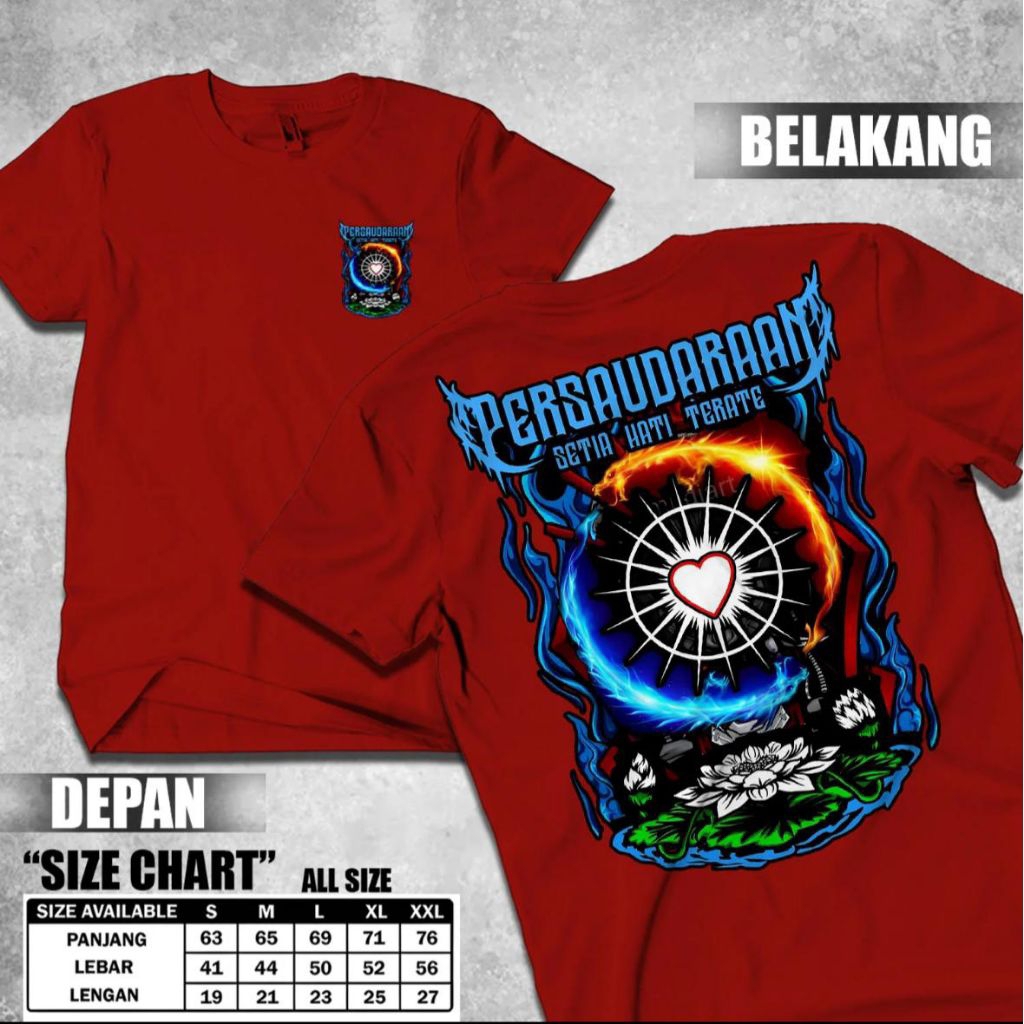 Kaos PSHT Terate setia hati kaos komunitas perguruan silat baju pria terlaris teramai gambar warna b