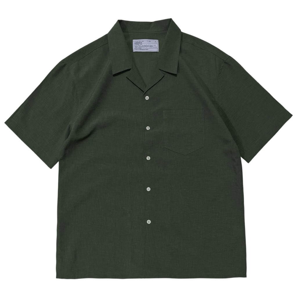 Kemeja Open collar Asnofit Warna Sage Keren