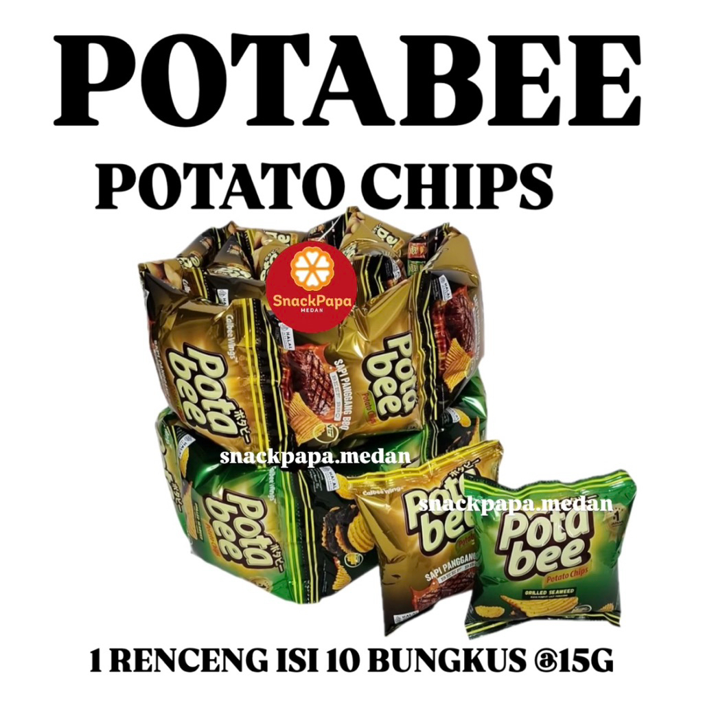 POTABEE POTATO CHIPS [1 RENCENG ISI 10 BUNGKUS @15G] | POTA BEE | POTABEE KERIPIK KENTANG | POTABEE 