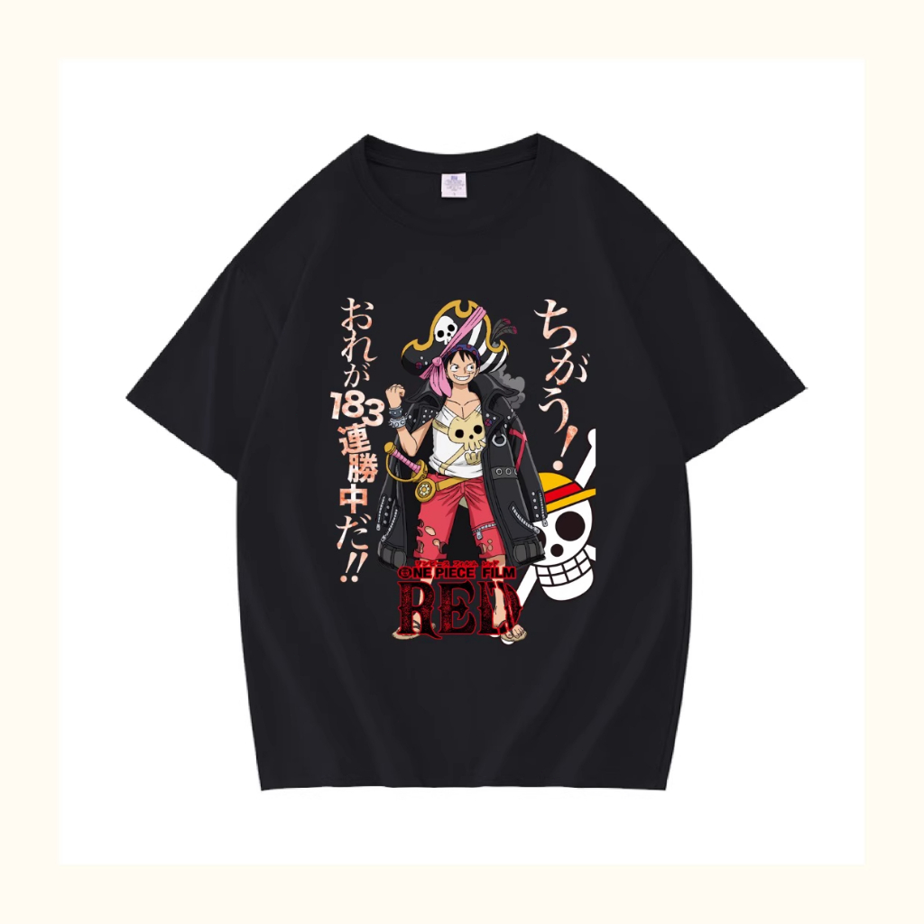 Kaos Pendek Anime One Piece dengan Desain Film One Piece Film Red Trendy