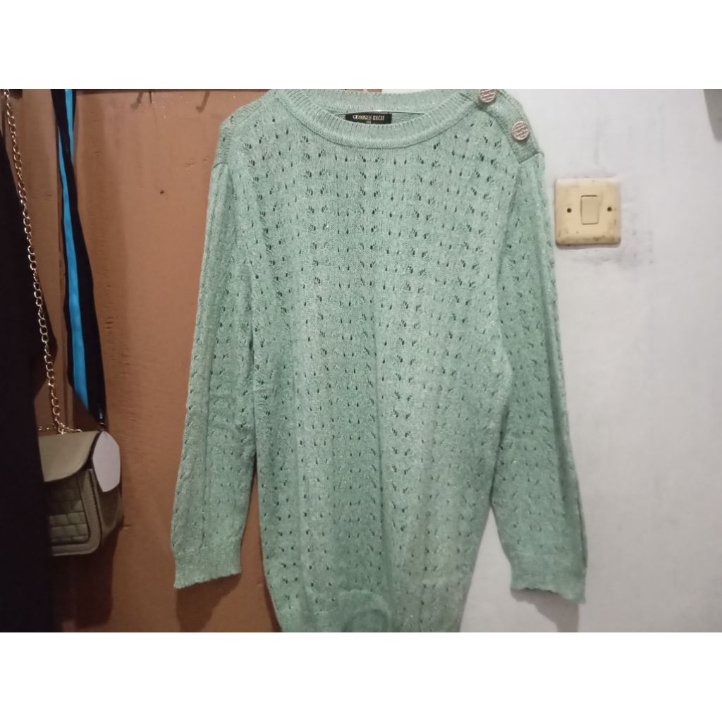 SWEATER RAJUT GEORGES RECH HIJAU TEBAL‼️