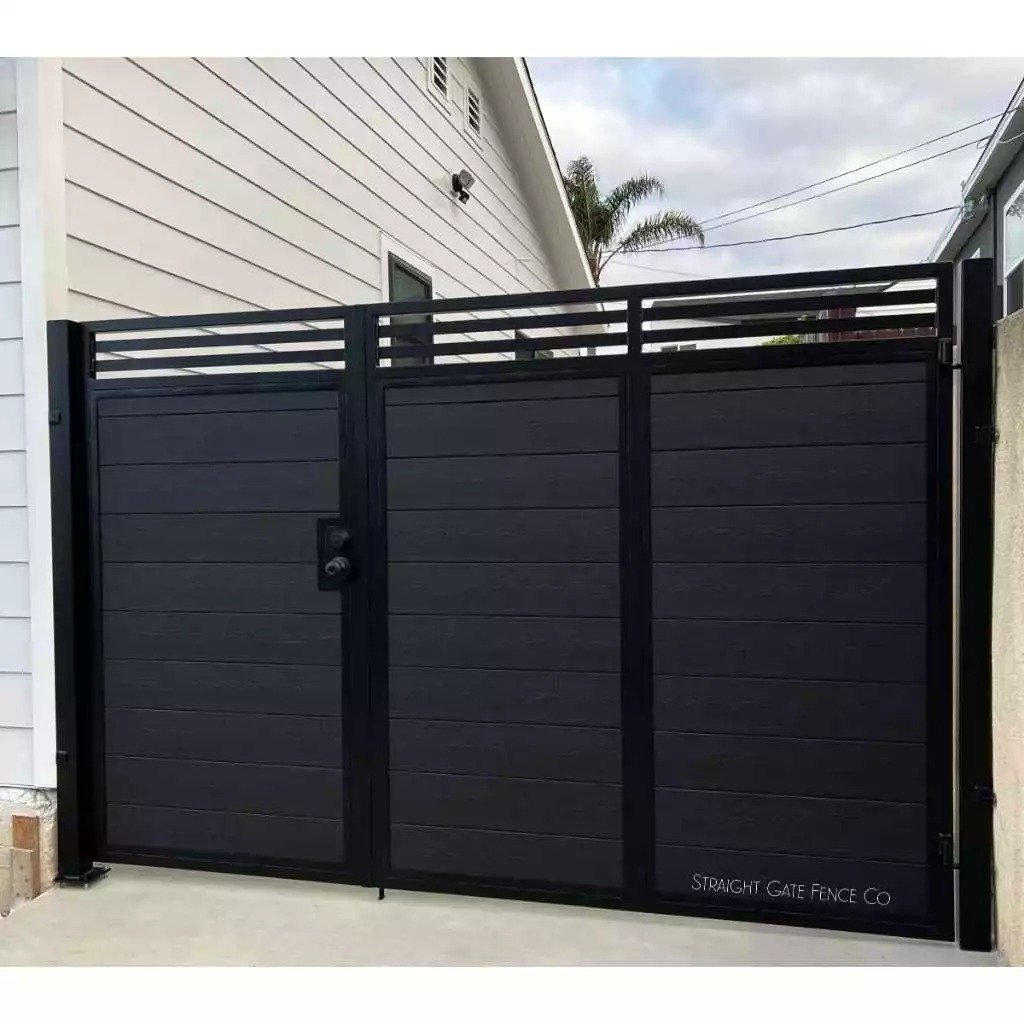 pagar rumah plat besi warna hitam