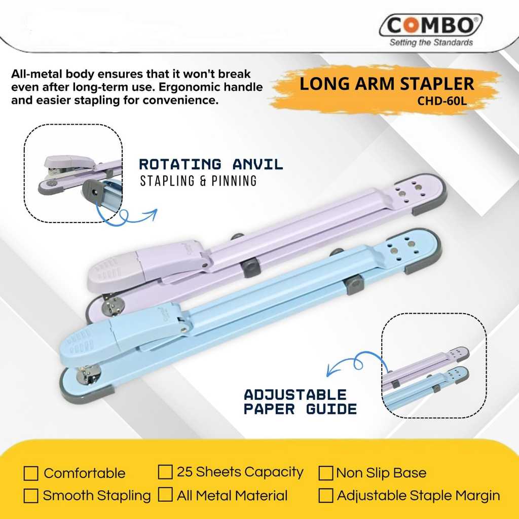 Long Arm Stapler CHD-60L / Stapler Pajang Jilid Tengah / Alat Staples 24/6 26/6 Jilid Tengah / Hekte