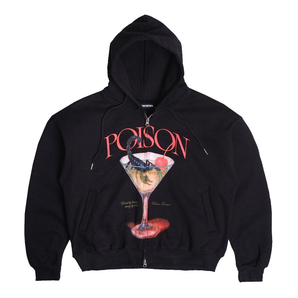 Poison Forever - Bitter Romance Zip Hoodie Black - Heavyweight 330GSM