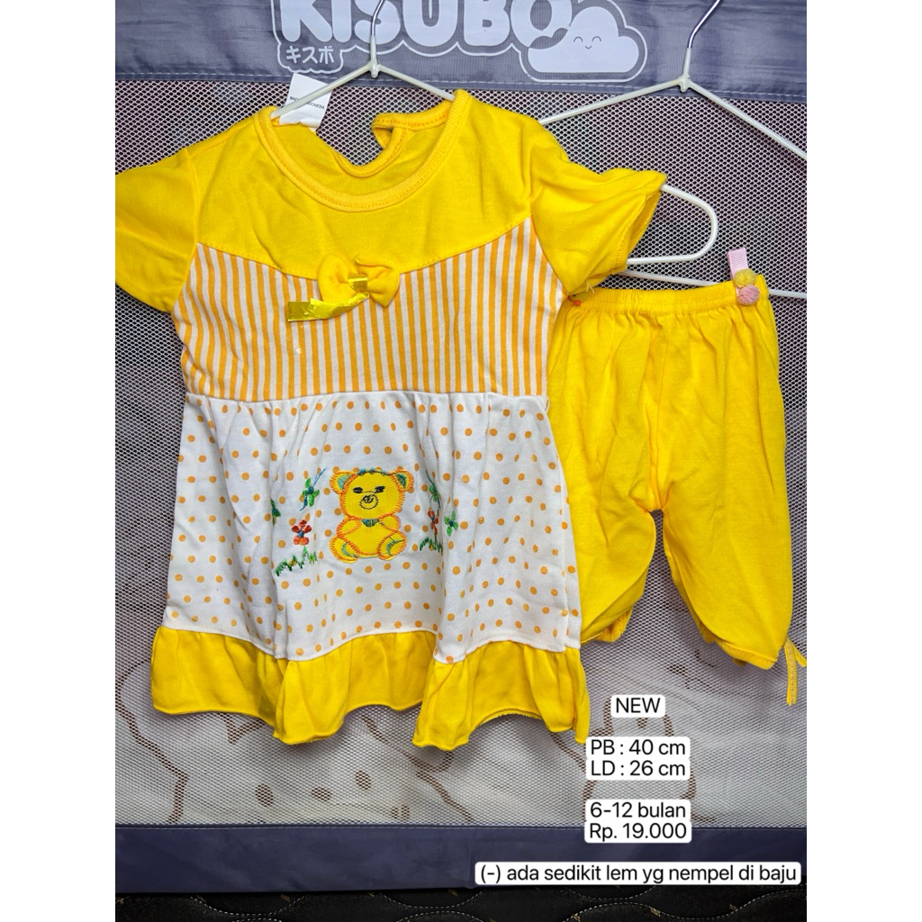 SETELAN BAJU CELANA BAYI PEREMPUAN / BAJU MAIN BAYI PEREMPUAN / BAJU BAYI