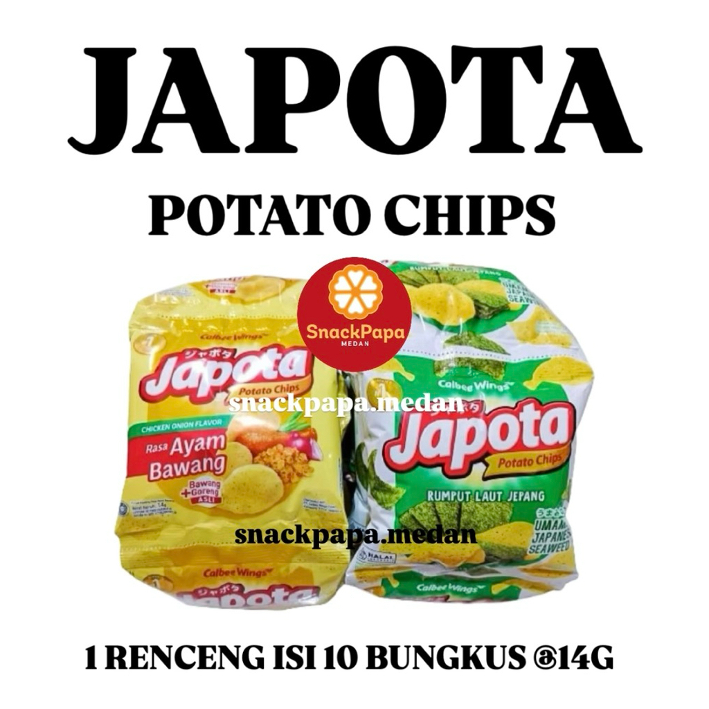JAPOTA POTATO CHIPS [1 RENCENG ISI 10 BUNGKUS @14G] | JAPOTA RUMPUT LAUT | JAPOTA AYAM BAWANG | JAPO