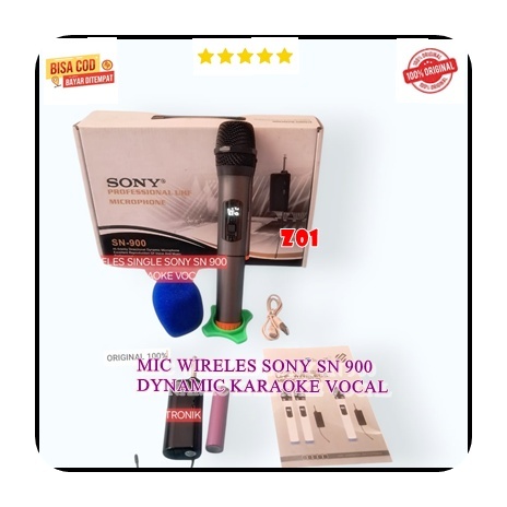 Z01 MIC TUNGGAL 1 SET KARAOKE VOKAL VOCAL WIRELESS AUDIO MIC WIRELES SINGLE SONY SN 900  DYNAMIC KAR