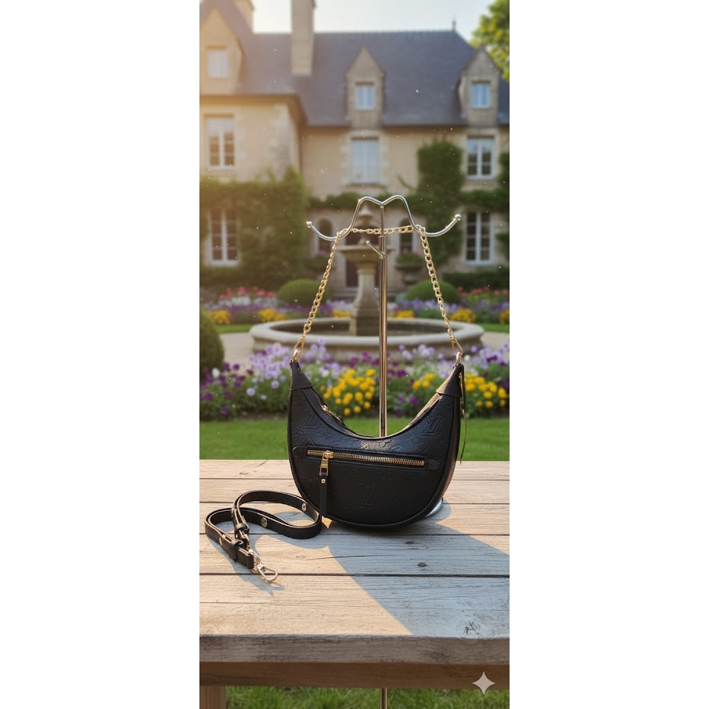 Tas Selempang Wanita Premium — Shoulder Bag Rantai Elegan Hitam Premium Import