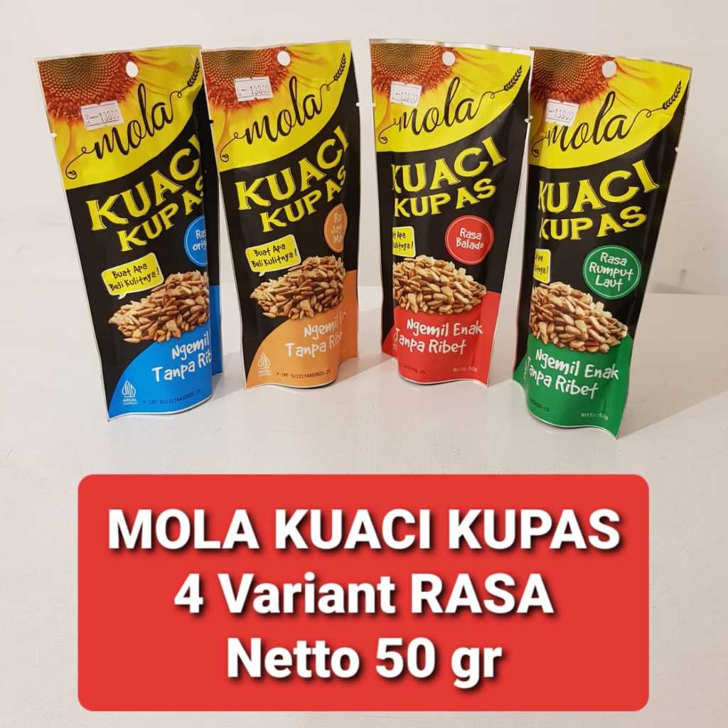 Kuaci Kupas MOLA Siap Makan / Kuaci Kupas Siap Makan MOLA 4 VARIANT RASA