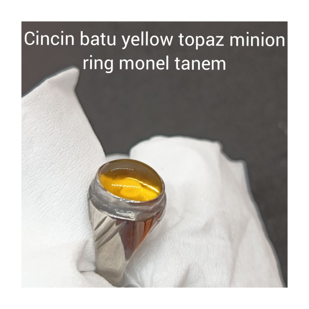 CINCIN BATU YELLOW TOPAZ MINION RING MONEL TANEM