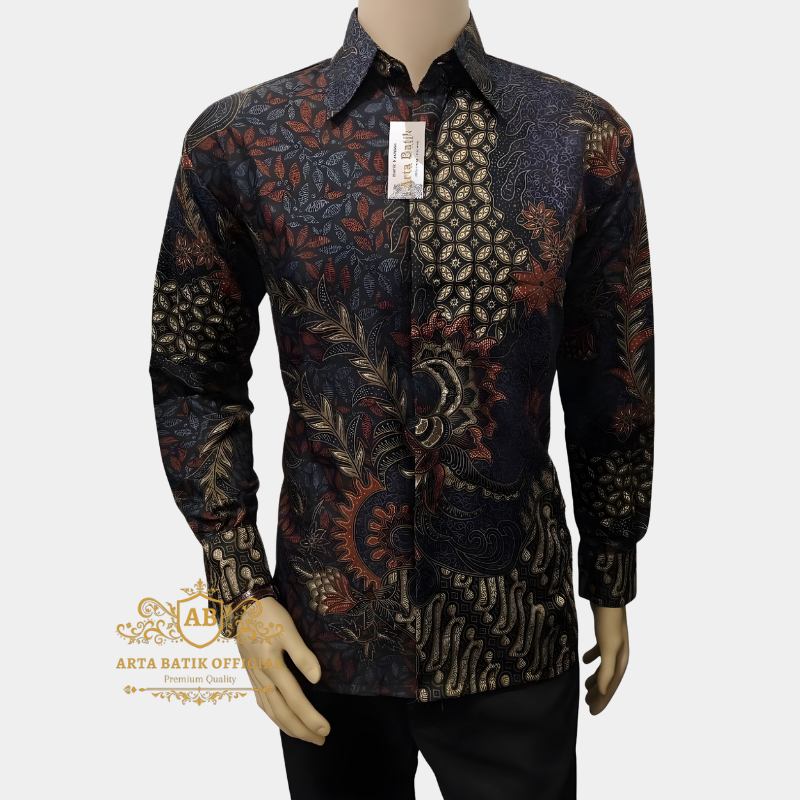 Kemeja Batik Pria Lengan Panjang Anak Muda Dewasa Premium Size M L XL XXL S63