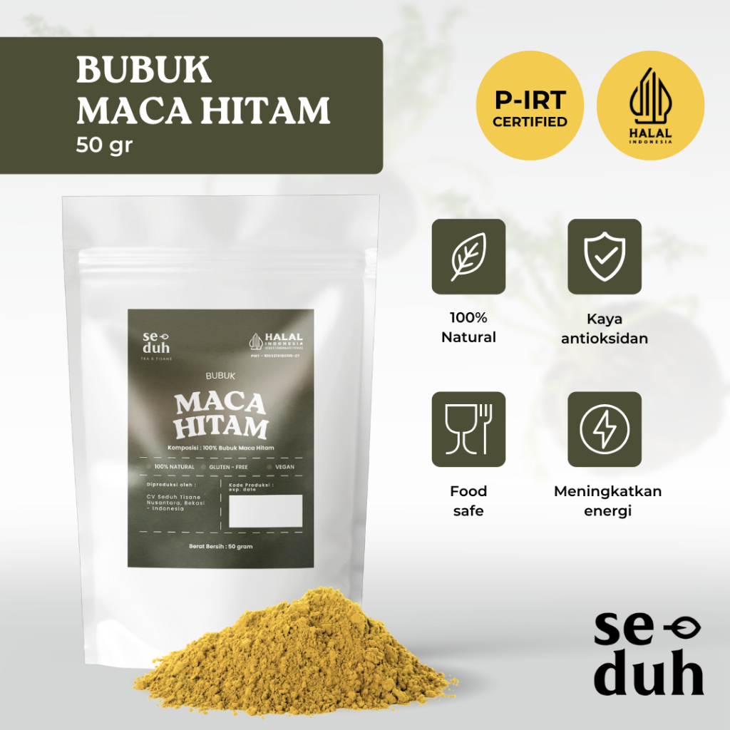 SEDUH TEA & TISANE | Bubuk Akar Maca / Black Maca Root Powder / Roots Powder 50 gram