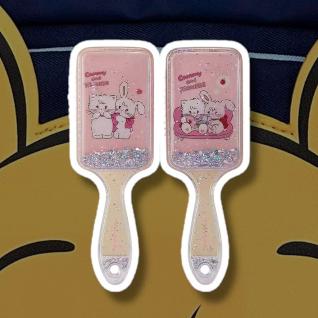 MINISO MIKKO RECTANGLE HAIR BRUSH SISIR EMPUK ANTI KUSUT BUNNY KITTY