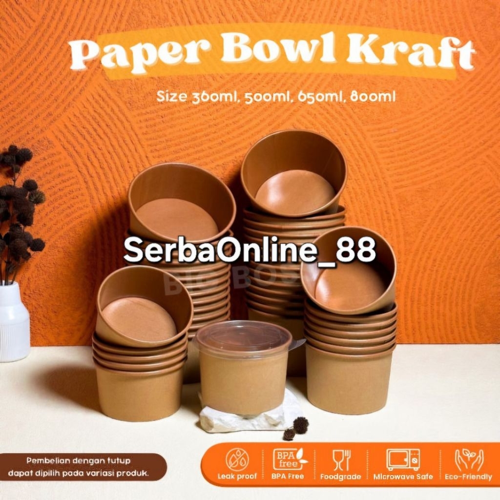 (DUS) NESTO PAPER THINWALL BOWL | MANGKOK | MANGKUK KOTAK MAKAN KERTAS FOOD GRADE | KONTAINER LAMINA