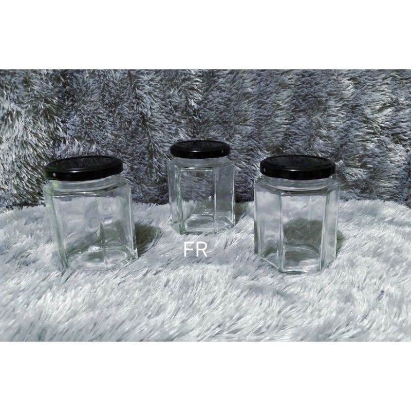 toples jar kaca hexagonal 150ml