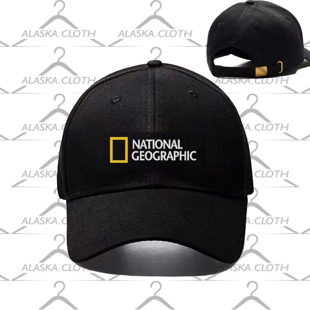 Topi Baseball National Geographic Premium Katun Hitam Unisex