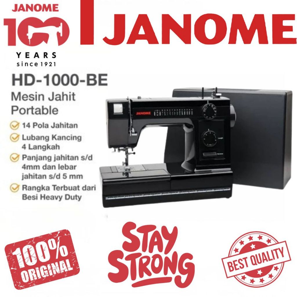 JANOME HD 1000BE Heavy Duty Mesin Jahit Portable Heavy Duty