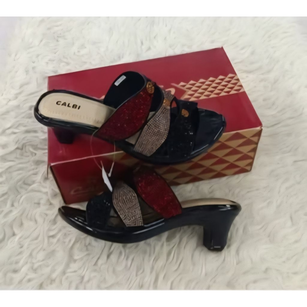 sandal heels calbi kombinasi warna