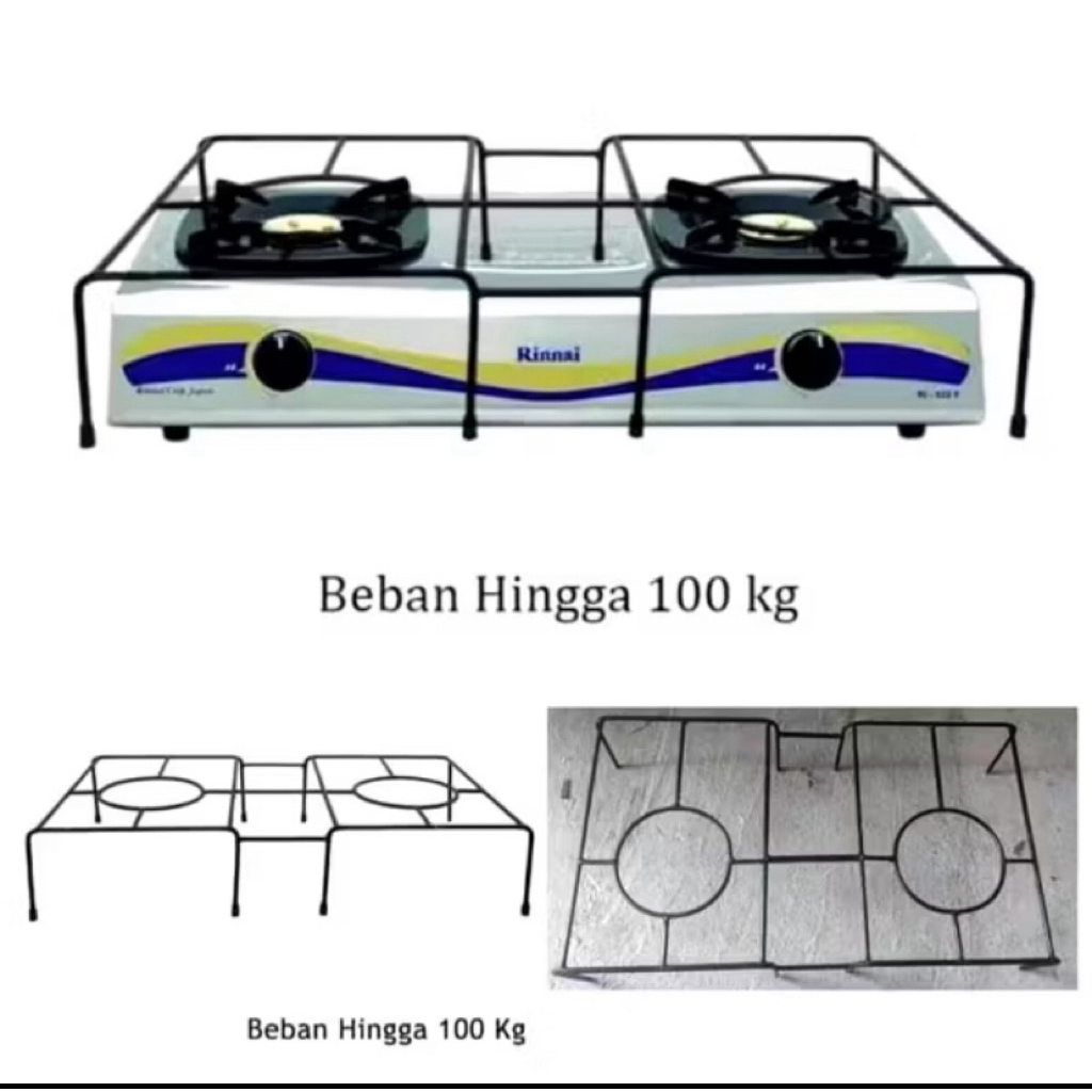 Tungku Kompor Rinai 2 Behel Double Kuat Besi