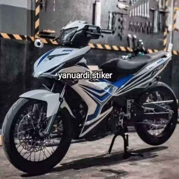 STRIPING STIKER LIST JUPITER MX KING TAHUN 2015 PUTIH BIRU MX KING 2015 SE PUTIH BIRU