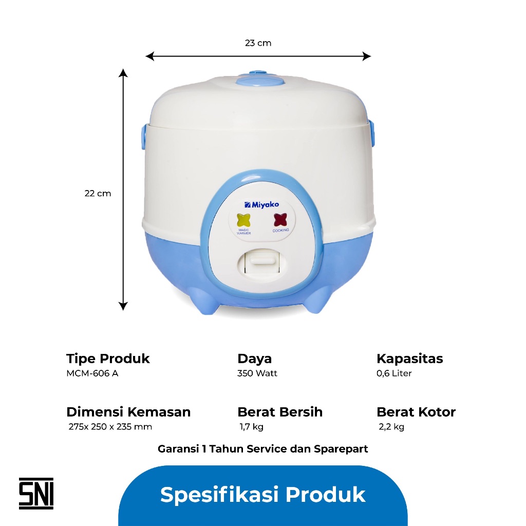 CUCI GUDANG Miyako Magic Com Penanak Nasi 3 in 1 MCM 606 / Megicom Miyako MCM-606 / Magic Com MINI