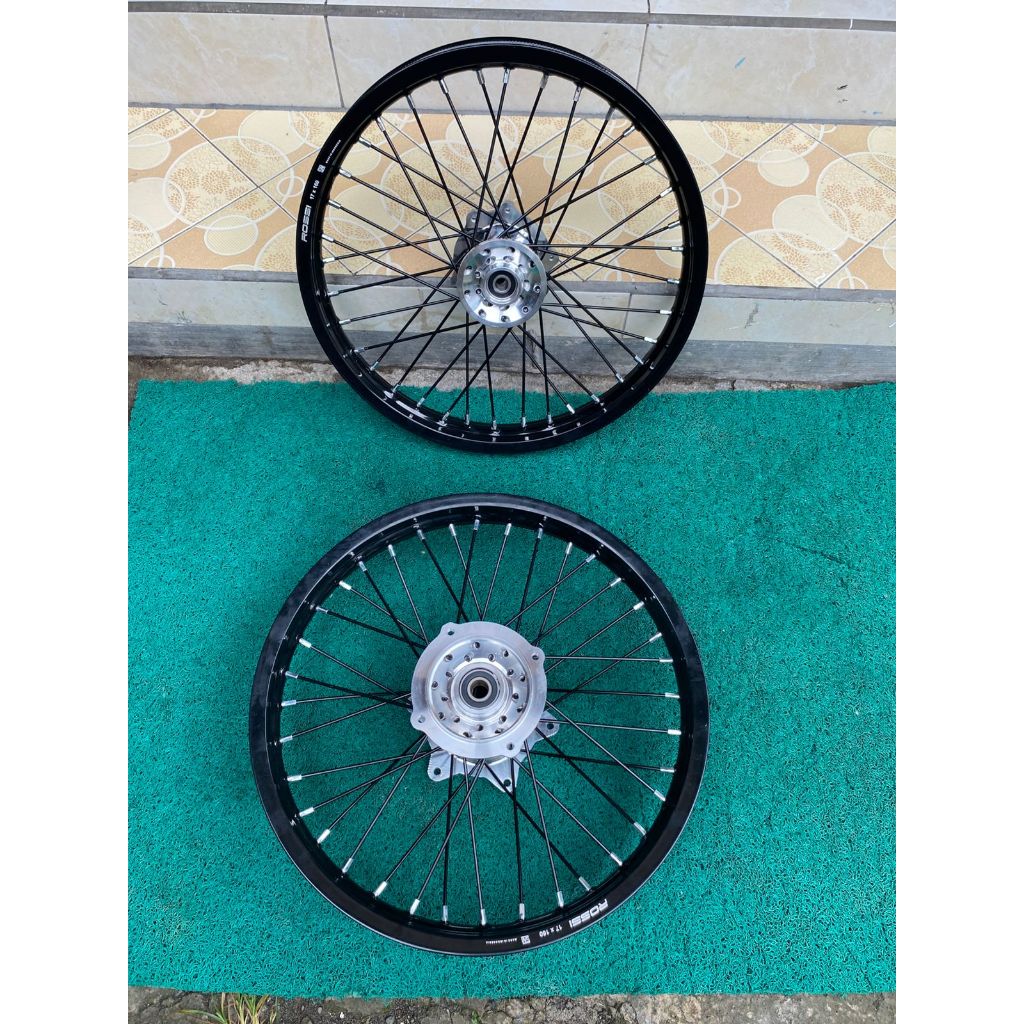 Wheelset Semi Cacing CRF Tromol Chrome Velg Ukur 160/160 dan 160/185 Ring 17 Tanpa Ban