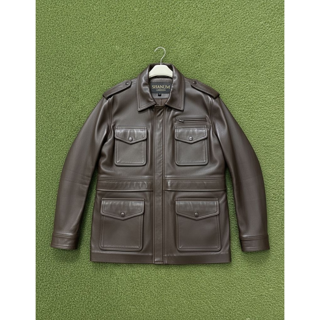 jaket kulit asli Kulit domba model Safari terbaru