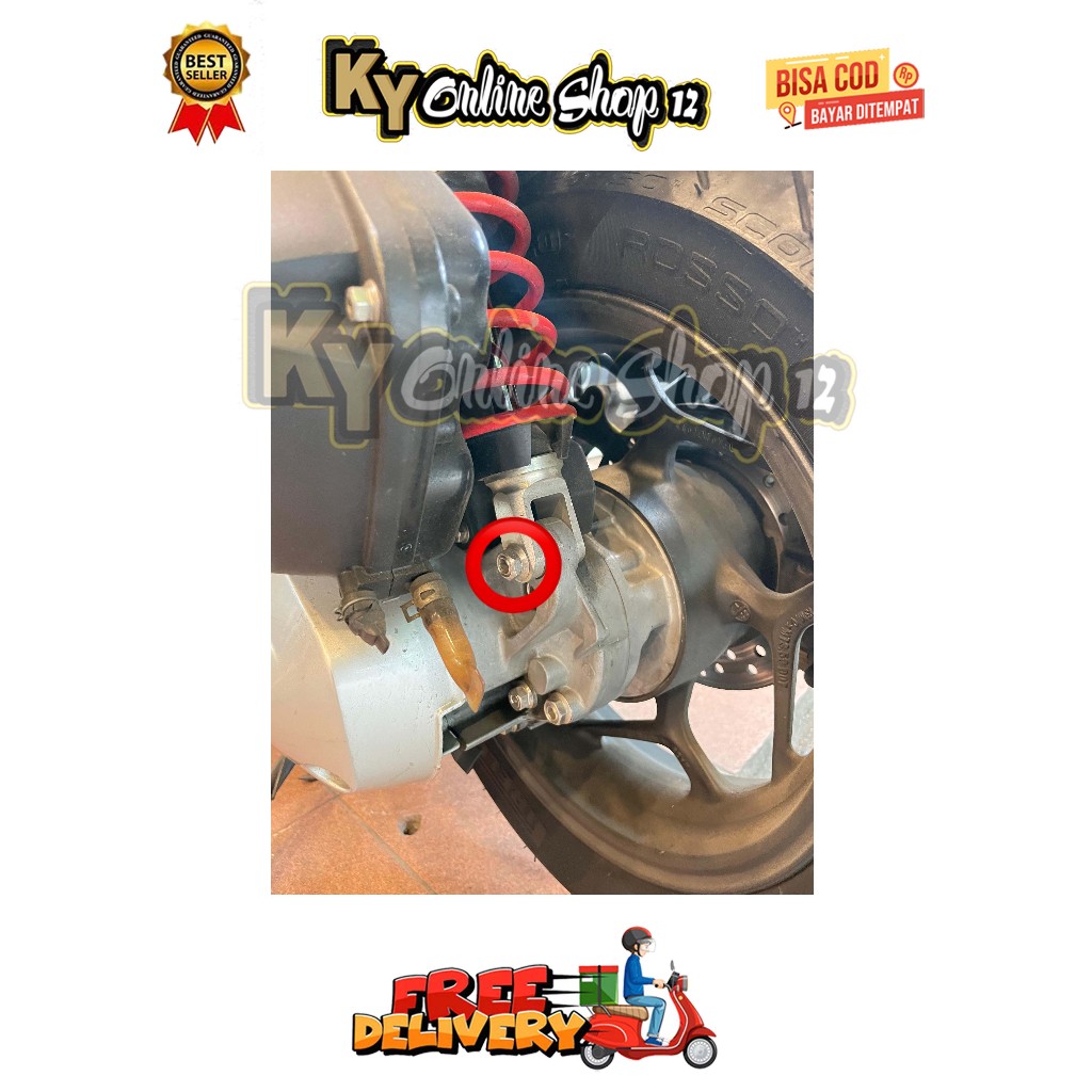 BAUT SHOCK BELAKANG ( 1 BAUT + 1 MUR ) PCX 160 STYLO ADV VARIO 160 150 LOKAL CBU NEW OLD ABS CBS TAH