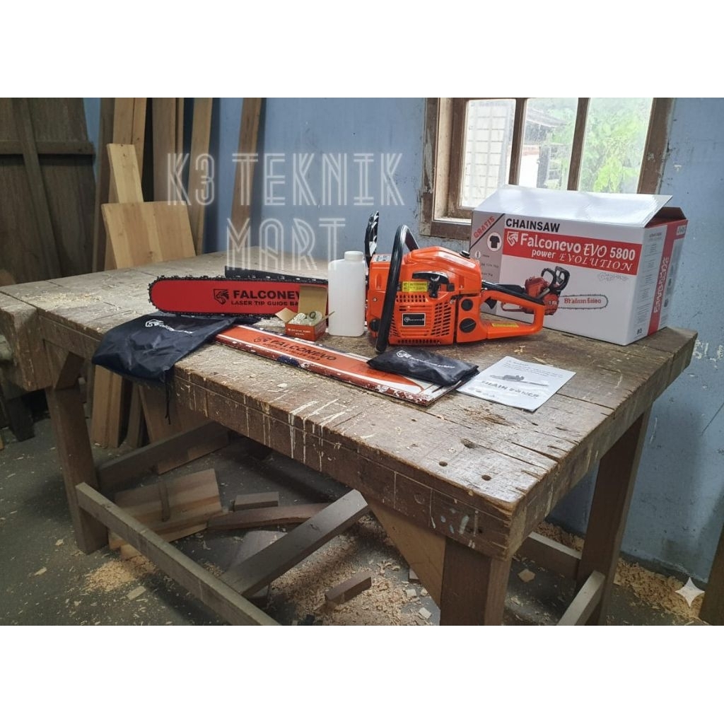 chainsaw falcon pro 5800 22inch 38T baja mesin gergaji kayu falcon sinso falcon senso falcon