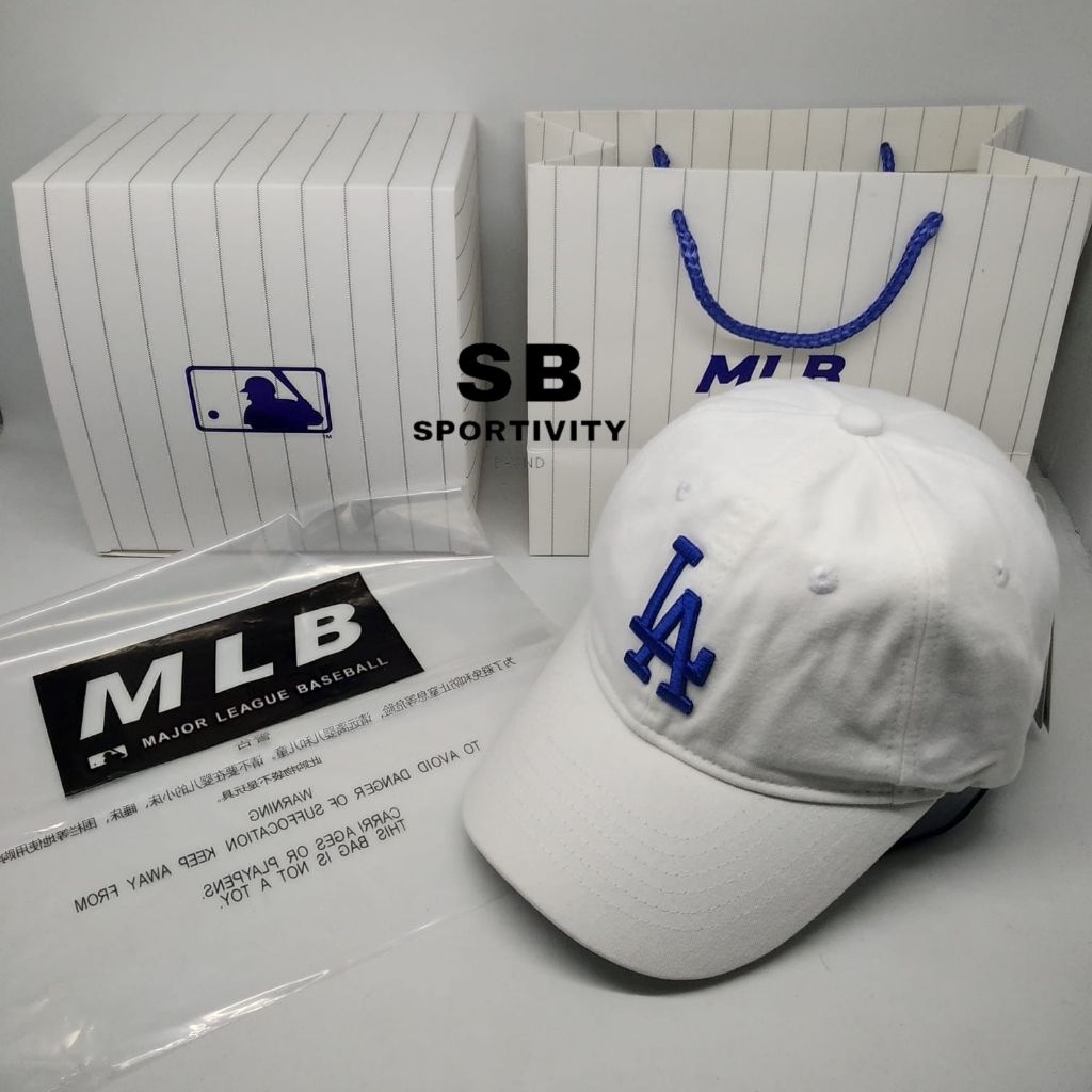 C-078 Topi LA Big Vintage White Logo Blue