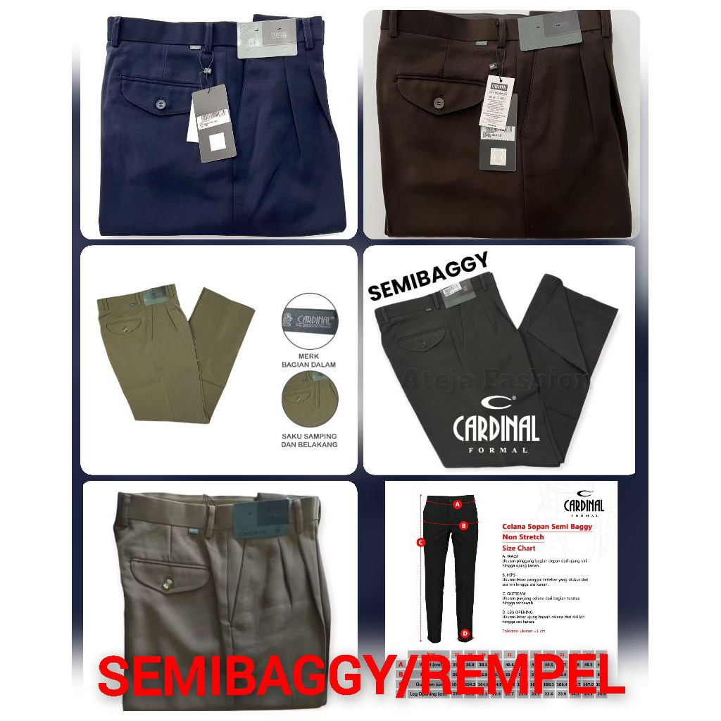 CUCI GUDANG CARDINAL FORMAL 100% ORIGINAL Celana Kerja Pria Standar /Celana Cardinal Formal Rempel /