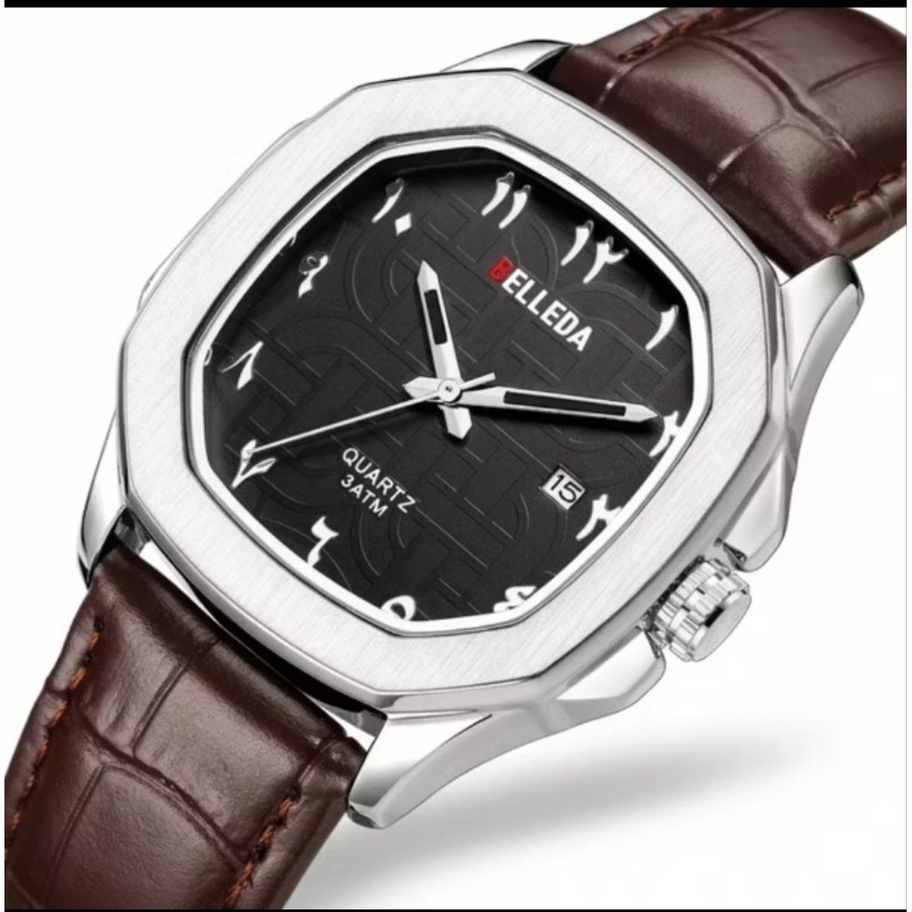 BUY 1 GET 1 JAM TANGAN PRIA WANITA ORIGINAL KACA SAPPIER ANTI GORES BELLEDA 9484-2 KULIT