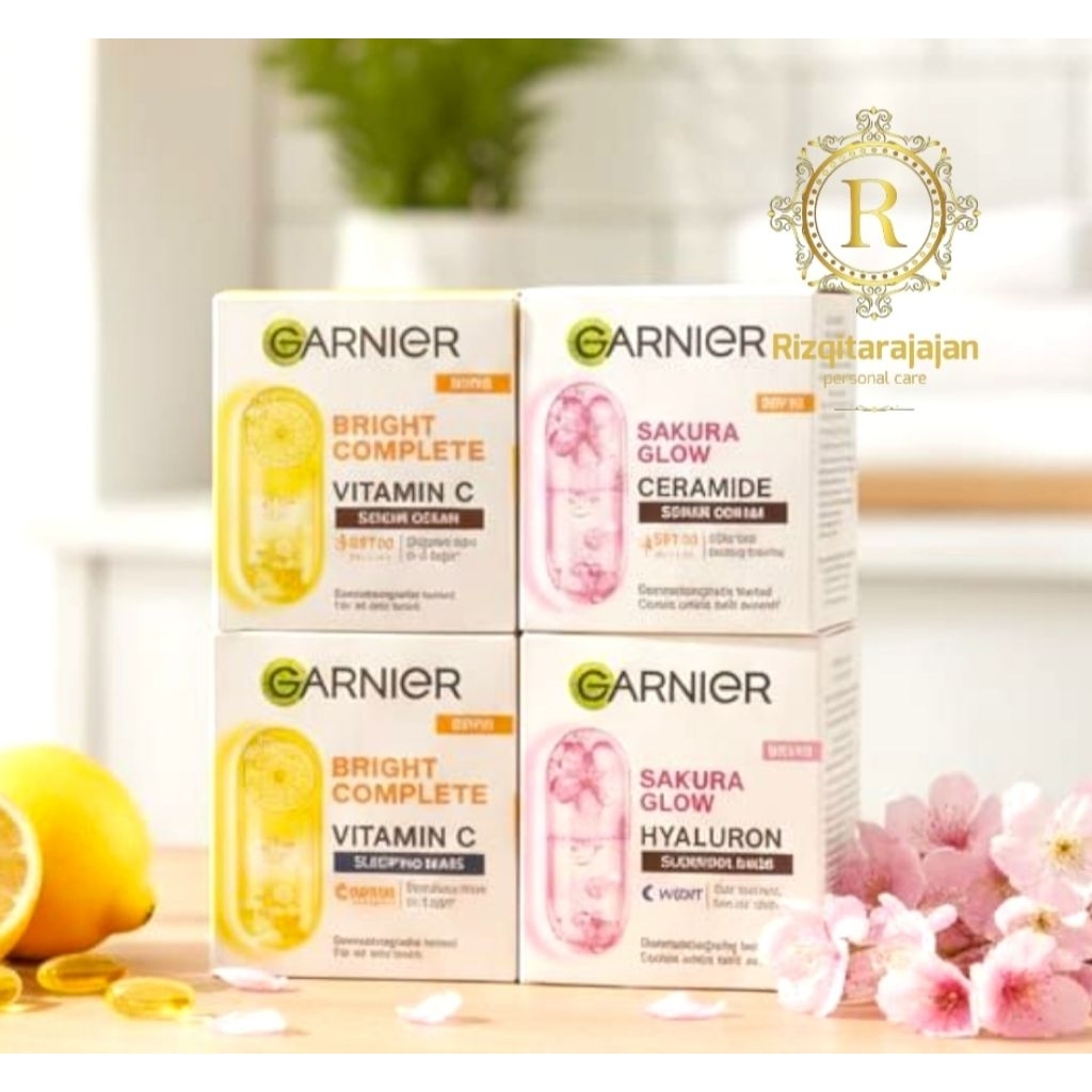 Garnier Sakura Glow Cream Siang Spf 30 Cream Malam Bright Complete Cream Siang -Malam 50ml KEMASAN B