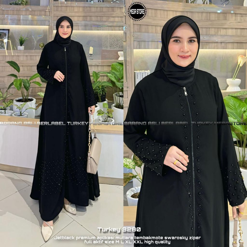Abaya Turkey 3280 ori by mega store gamis arabian murah