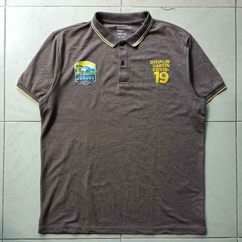 Polo Giordano Tapered Fit Brown XL Second Original