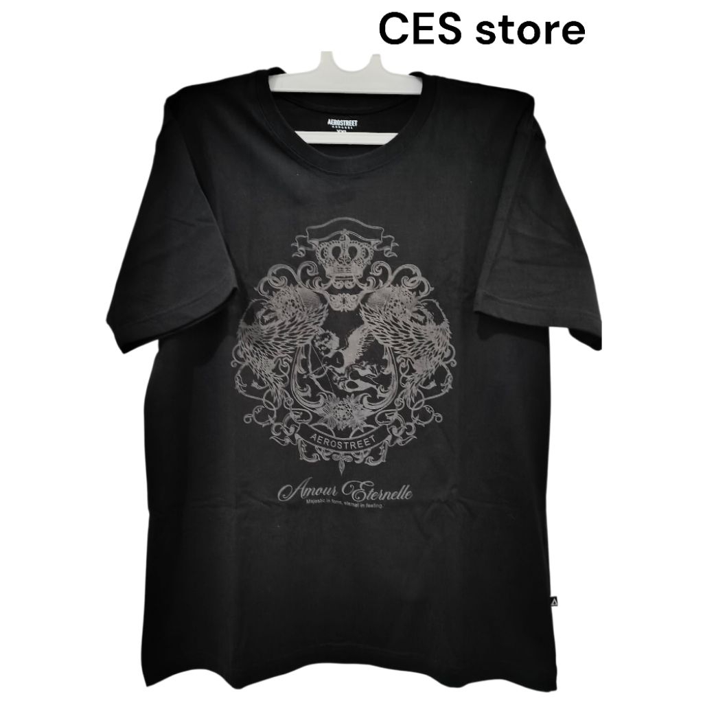 kaos tees baju fashion casual aerostreet hitam